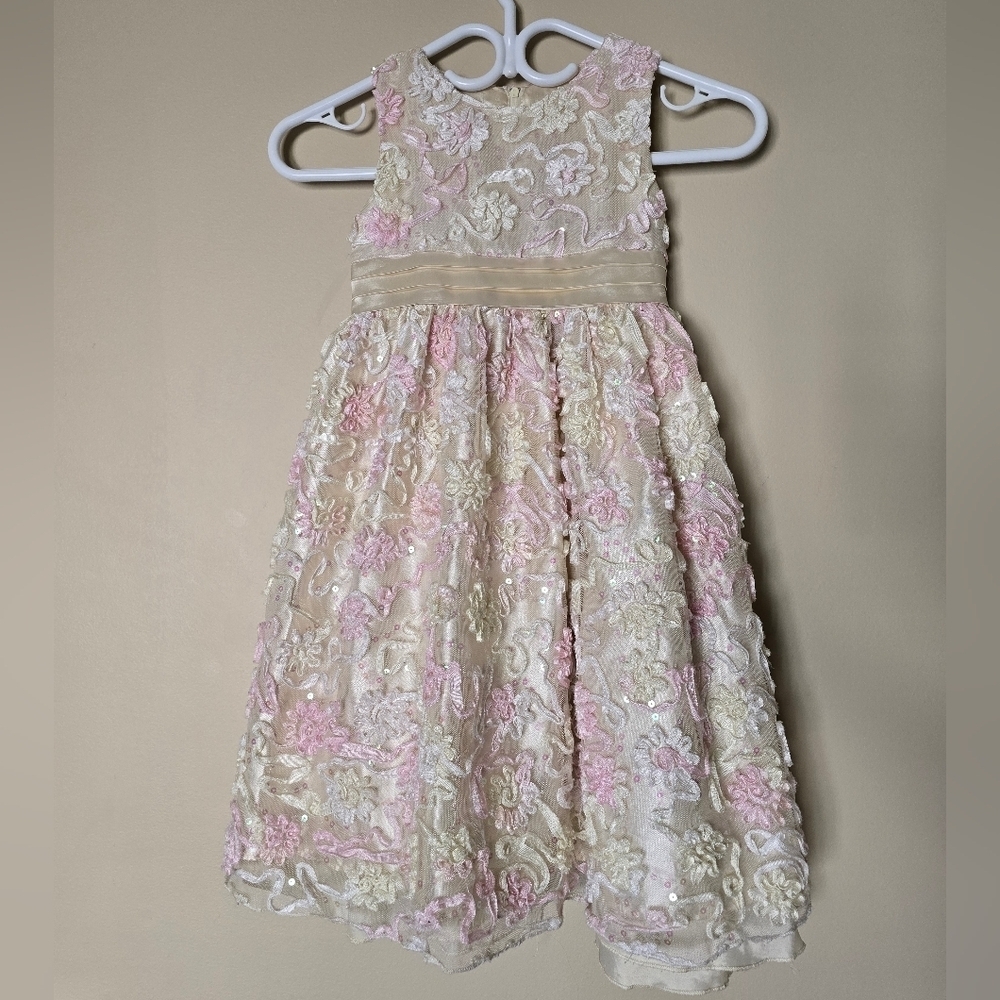 Cinderella Pink Cream Floral Girls Dress US Size 6